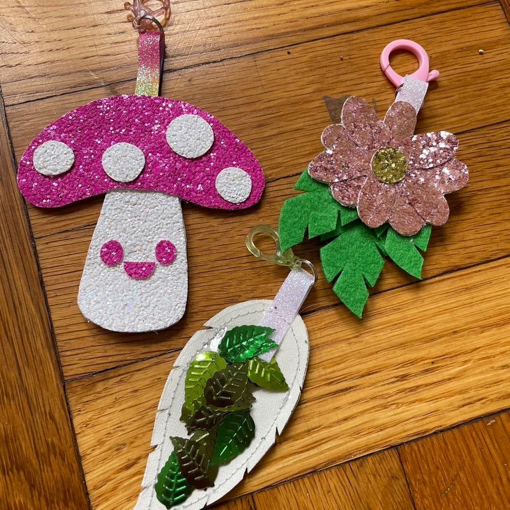 Handmade Mushroom & Nature Keychain Set
